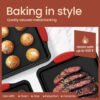 6-Piece Black Bakeware Set with Red Silicone Handles