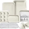 8-Piece Cream Stackable Baking Pan Set