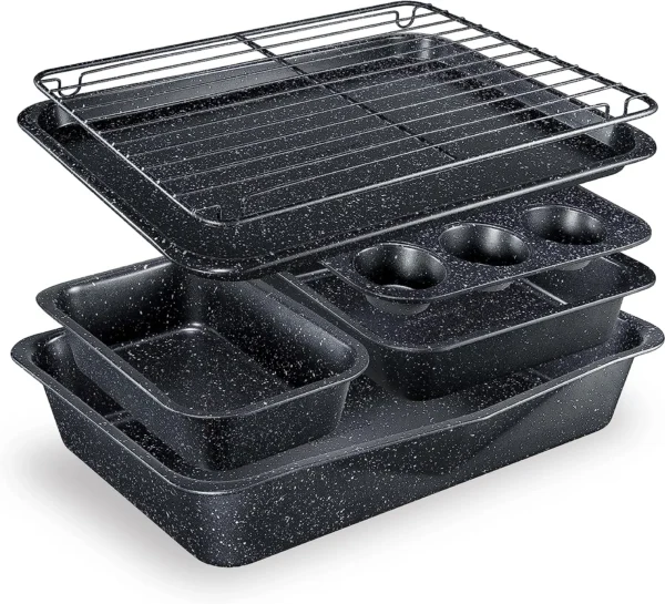 6-Piece Stackable Bakeware Set with Air Fry Rack