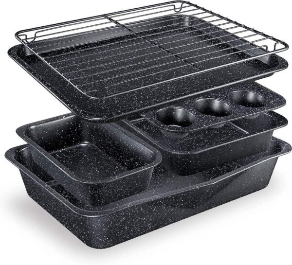 6-Piece Stackable Bakeware Set with Air Fry Rack