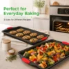 3-Piece Stackable Baking Tray Set with Grips