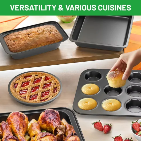 Hedb4045e4f5544849087c9759ef4c570J.webp 5-Piece Round & Square Cake Pan Set