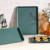3-Piece Olive Green Baking Sheet Set