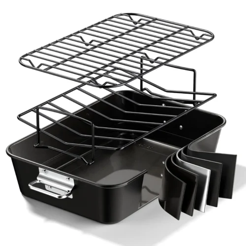 Hf075041e2acb49fba9d3b09c12225c5ar.webp 16 x 11-Inch Black Carbon Steel Roasting Tray
