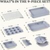 Hf4425ba74ec2485c98684ceedb2e6fd85.jpg_960x960q80.jpg 9-Piece Ceramic-Coated Bakeware Set with Handles