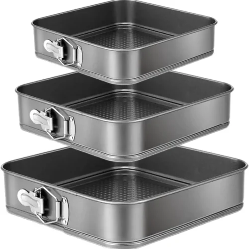 Hfcba4aedbf6941cb8934082608b63833j.webp 3-Piece Square Springform Cake Pan Set